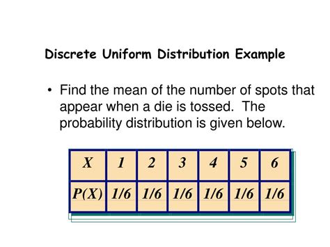 discrete uniform probability distribution examples and solutions