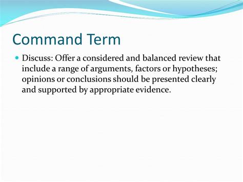 Discuss Command Term