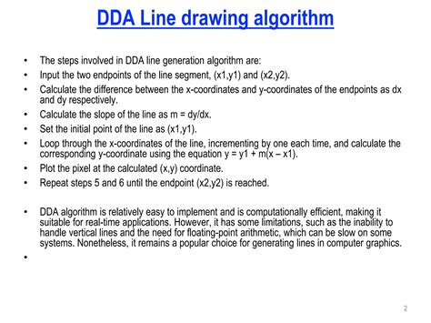 Discuss Dda Line Drawing Algorithm