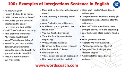 Discuss The Use Of Interjection In A Sentence