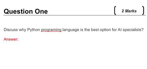 discuss why python programing language is the best option for ai specialists