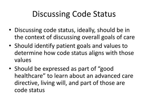 Discussing Code Status