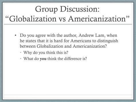 discussion about globalization
