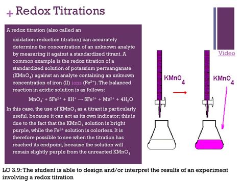 Discussion Of Redox Titration Experiment
