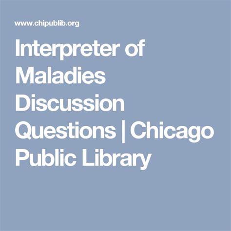 Discussion Questions Interpreter Of Maladies