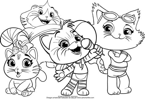 Print Polpetta Cat from 44 Cats coloring pages Disegni