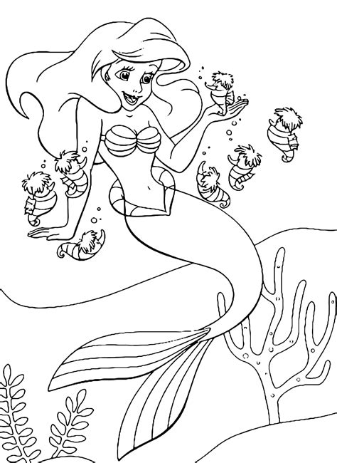 Ariel, Disegni per bambini da colorare