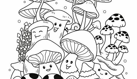 Funghi, Disegni per bambini da colorare