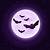 disegni halloween luna con pipistrello
