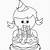 disegno di bambina con la torta di compleanno
