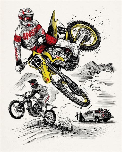 Stampa disegno di Motocross a colori