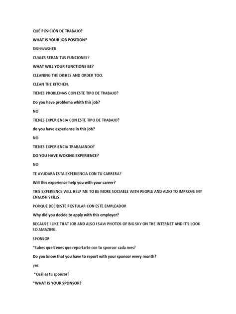 Dishwasher Position Interview Questions