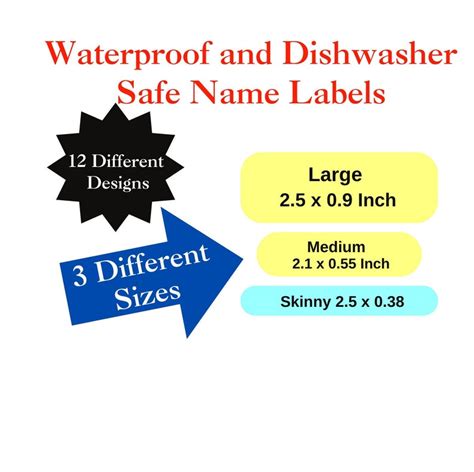 Dishwasher Safe Name Labels