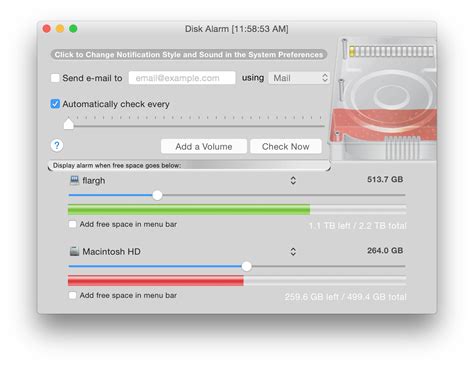 Disk Alarm Mac App