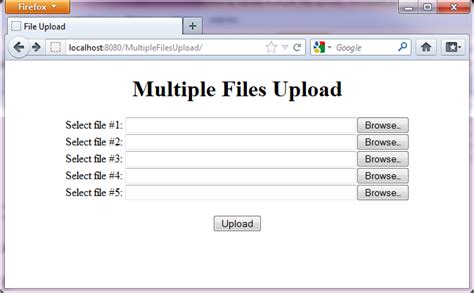 Disk File Upload Example Java