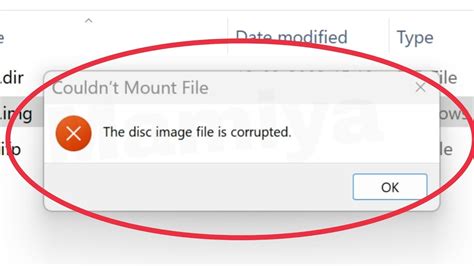 Disk Image File Is Corrupted