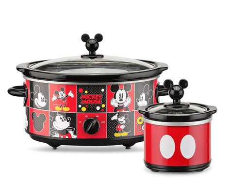 Disney Mickey Mouse 5 QT Slow Cooker crock pot+ Dipper Pot HARD TO FIND