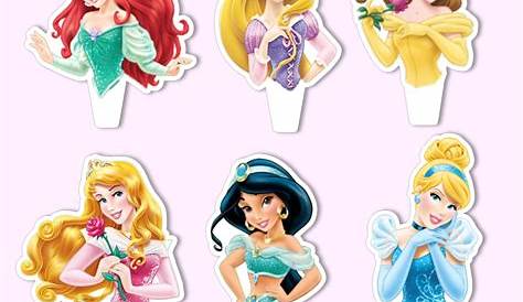 There is one mixed sheet with the 11 Disney Princess cupcake toppers