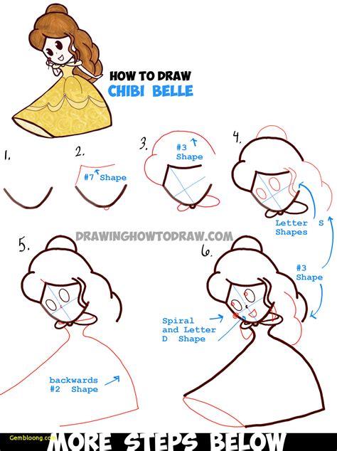 How to Draw Kawaii Chibi Rapunzel from Disney's Tangled in