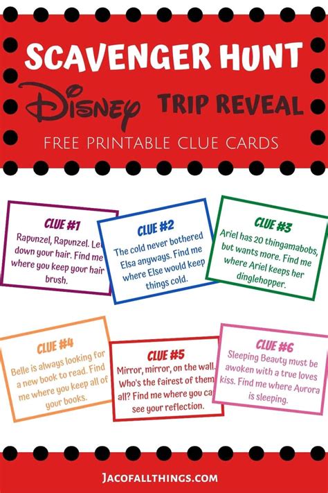 DISNEY THEMED SCAVENGER HUNT FREE Clues Featuring Your Child's