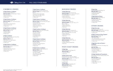 disney cruise 2022 schedule