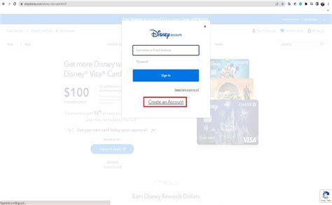 disney visa login