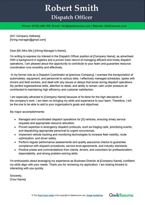 Dispatch Officer Application Template