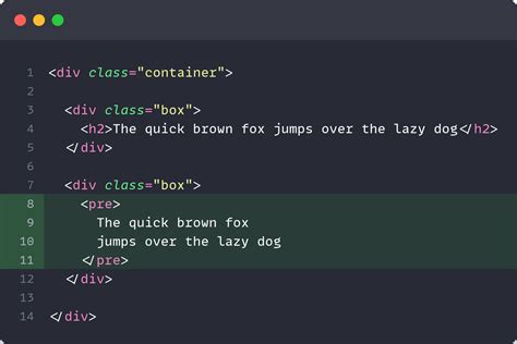 display code snippets in html