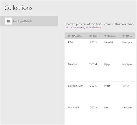 Display Collection Powerapps