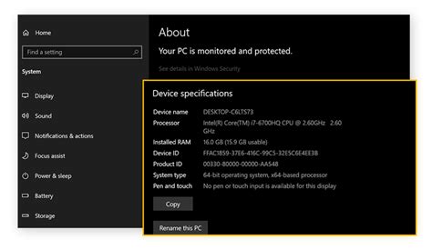 display computer specs on desktop