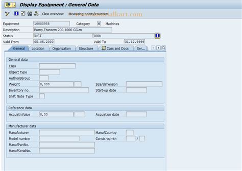 Display Equipment Level Tcode