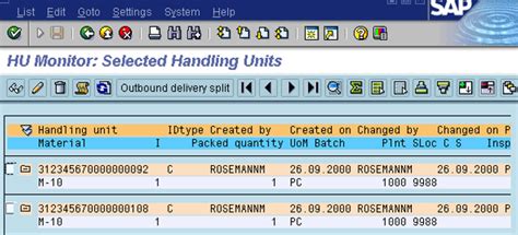 Display Handling Unit In Sap
