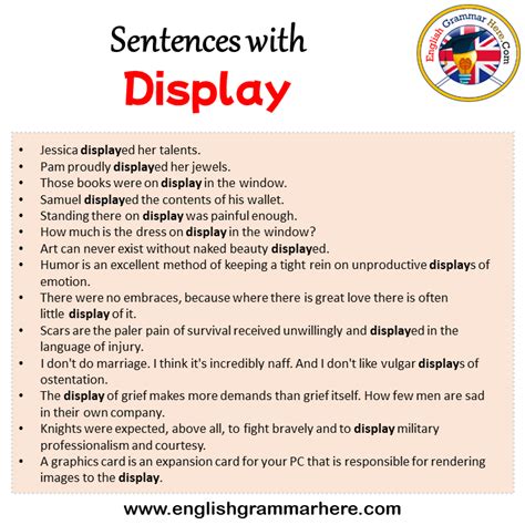 display in a sentence