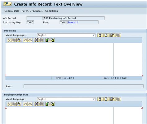 Display Info Record List Sap