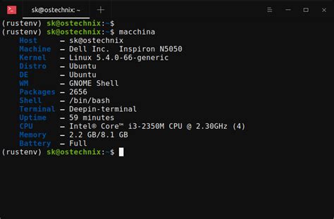 Display Information Terminal Linux