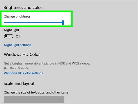 display light settings computer