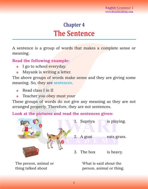 display make sentence for class 2