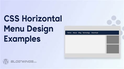 Display Menu Horizontal Css