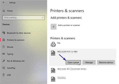 Display Print Queue Windows 10