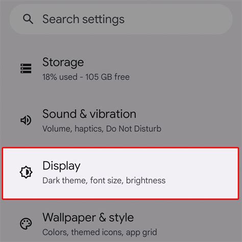 display settings google