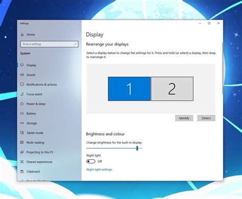 display settings windows 10 multiple monitors