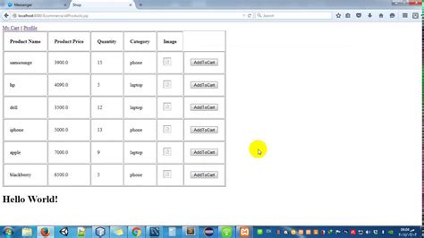 Display Table Jsp Example