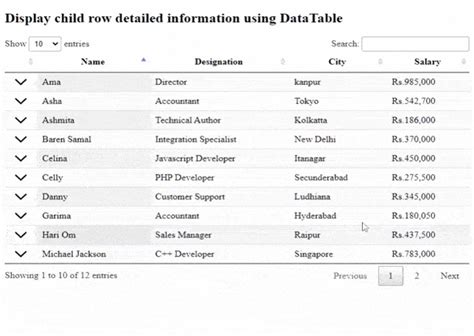Display Table Row Jquery