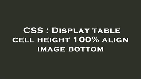 Display Table-Cell Set Width