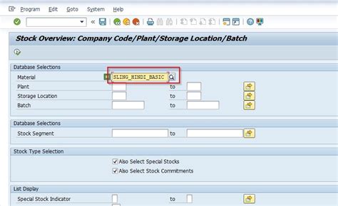 Display Warehouse Stock Of Material Sap T Code