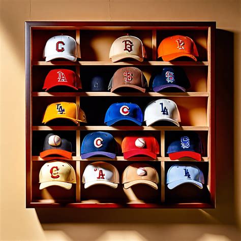 displaying baseball caps