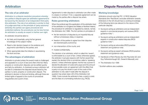 dispute resolution rics