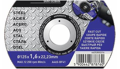 Disque à tronçonner usage fréquent SCID Métaux Diamètre 125 mm Alésage 22,2 mm