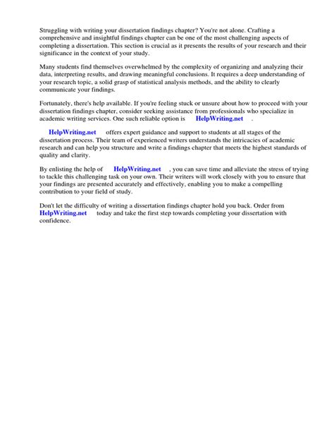 dissertation findings chapter example