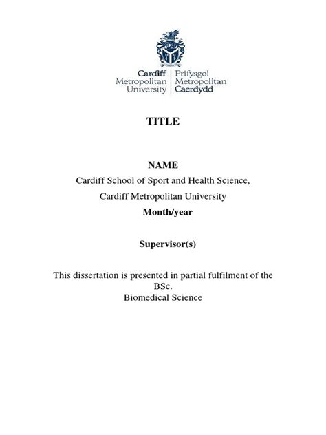 dissertation front page template